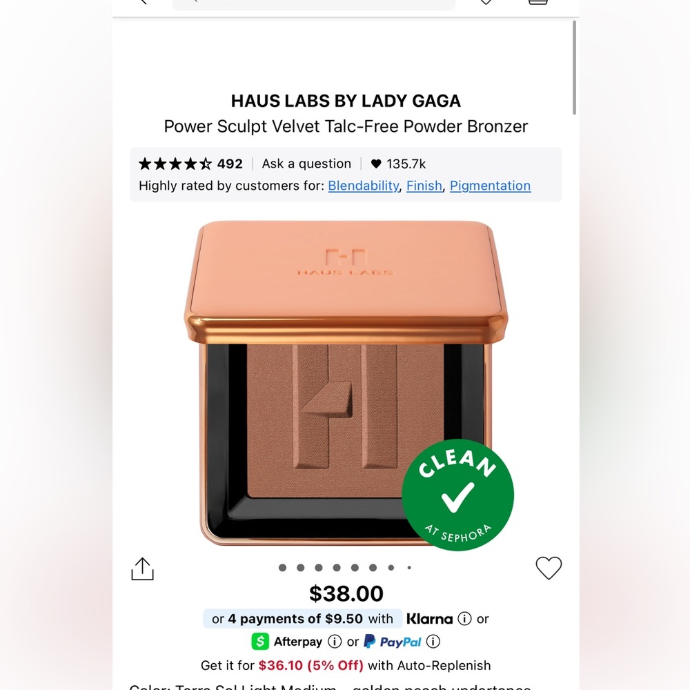 🌺 Haus Labs Power Sculpt Velvet Bronzer - Light 3
